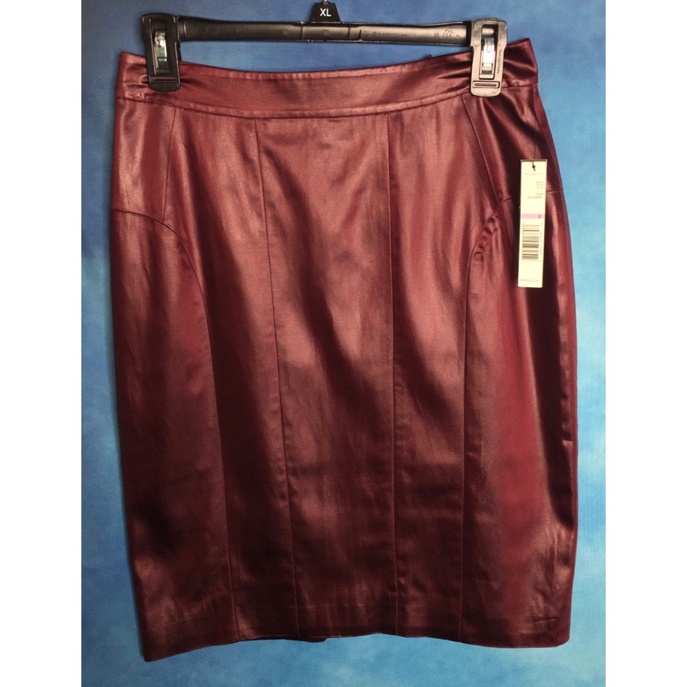 NWT Burgandy Zipper Back Skirt by RYCH
